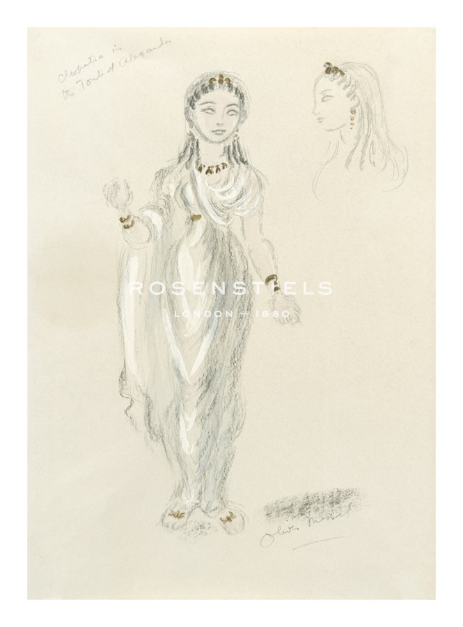 Oliver Messel Hand Numbered Limited Edition Print on Paper :"Designs For Cleopatra LV"