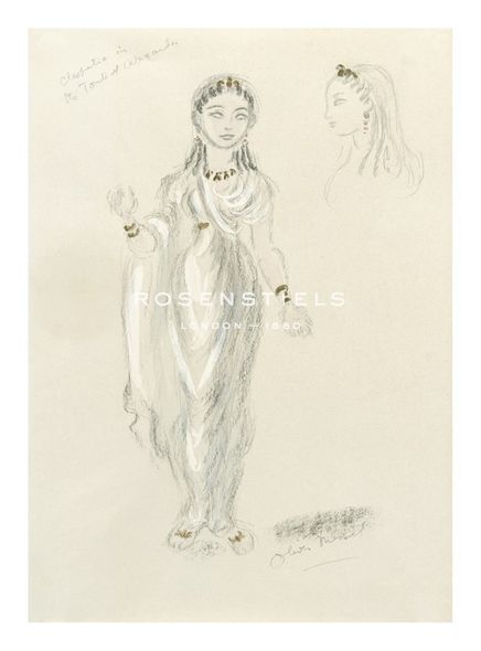 Oliver Messel Hand Numbered Limited Edition Print on Paper :"Designs For Cleopatra LV"