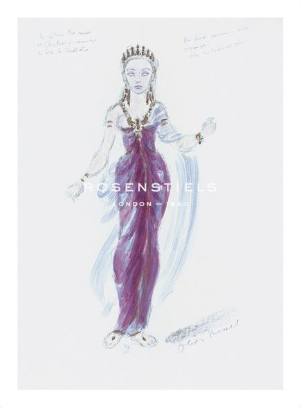 Oliver Messel Hand Numbered Limited Edition Print on Paper :"Designs for Cleopatra V"