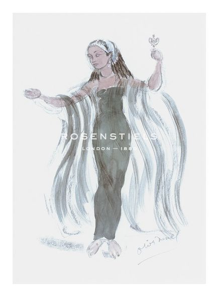 Oliver Messel Hand Numbered Limited Edition Print on Paper :"Designs for Cleopatra VIII"