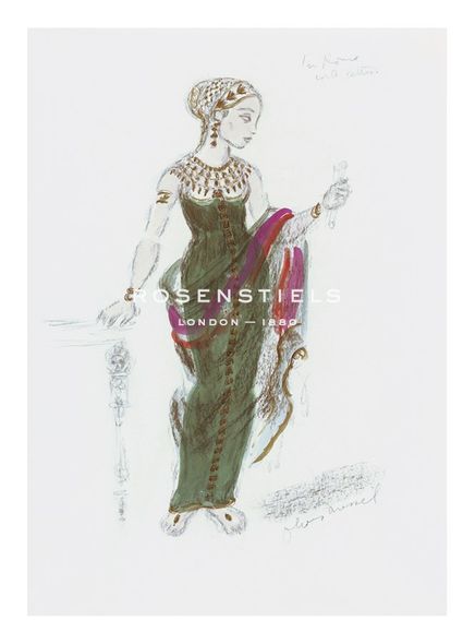 Oliver Messel Hand Numbered Limited Edition Print on Paper :"Designs for Cleopatra XLII"