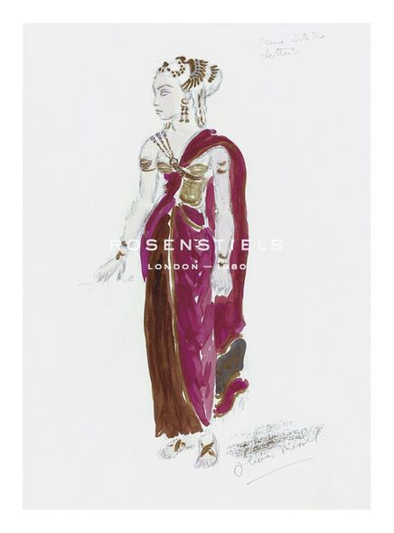 Oliver Messel Hand Numbered Limited Edition Print on Paper :"Designs for Cleopatra XLV"
