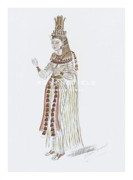 Oliver Messel Hand Numbered Limited Edition Print on Paper :"Designs for Cleopatra XLVI"