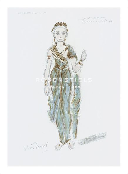 Oliver Messel Hand Numbered Limited Edition Print on Paper :"Designs for Cleopatra XLVII"