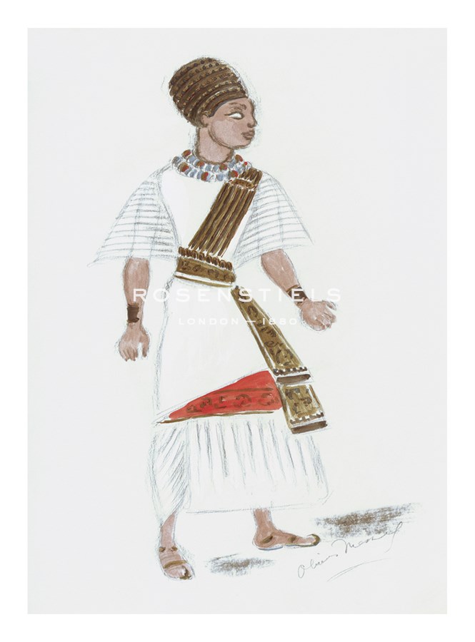 Oliver Messel Hand Numbered Limited Edition Print on Paper :"Designs for Cleopatra XLVIII"