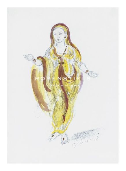 Oliver Messel Hand Numbered Limited Edition Print on Paper :"Designs for Cleopatra XVII"