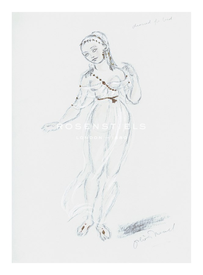 Oliver Messel Hand Numbered Limited Edition Print on Paper :"Designs for Cleopatra XVIII"