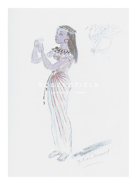 Oliver Messel Hand Numbered Limited Edition Print on Paper :"Designs for Cleopatra XXIV"