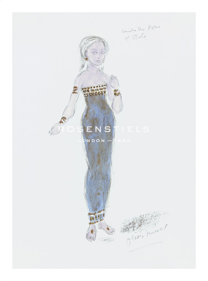 Oliver Messel Hand Numbered Limited Edition Print on Paper :"Designs for Cleopatra XXIX"