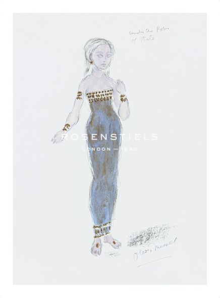 Oliver Messel Hand Numbered Limited Edition Print on Paper :"Designs for Cleopatra XXIX"