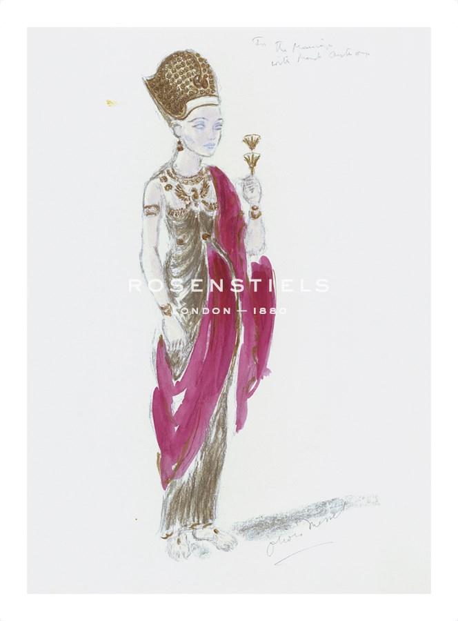 Oliver Messel Hand Numbered Limited Edition Print on Paper :"Designs for Cleopatra XXV"