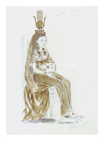 Oliver Messel Hand Numbered Limited Edition Print on Paper :"Designs for Cleopatra XXVI"