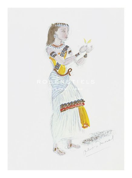 Oliver Messel Hand Numbered Limited Edition Print on Paper :"Designs for Cleopatra XXVII"