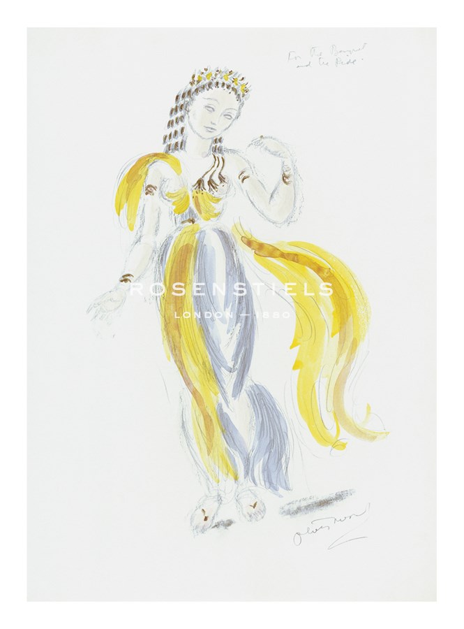 Oliver Messel Hand Numbered Limited Edition Print on Paper :"Designs for Cleopatra XXVIII"