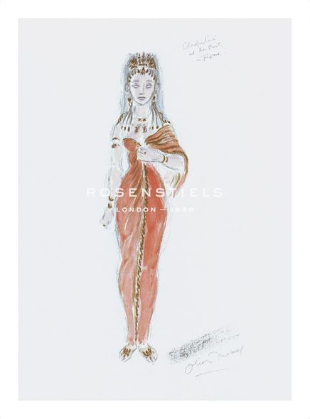 Oliver Messel Hand Numbered Limited Edition Print on Paper :"Designs for Cleopatra XXXIX"