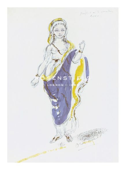 Oliver Messel Hand Numbered Limited Edition Print on Paper :"Designs for Cleopatra XXXVI"