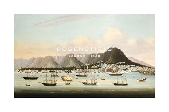 Oriental School Hand Numbered Limited Edition Print on Paper :"Boats in Victoria Harbour"