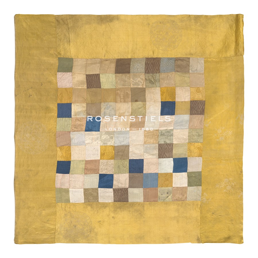 Oriental School Hand Numbered Limited Edition Print on Paper :"Embroidered Silk, Checkered on Gold"