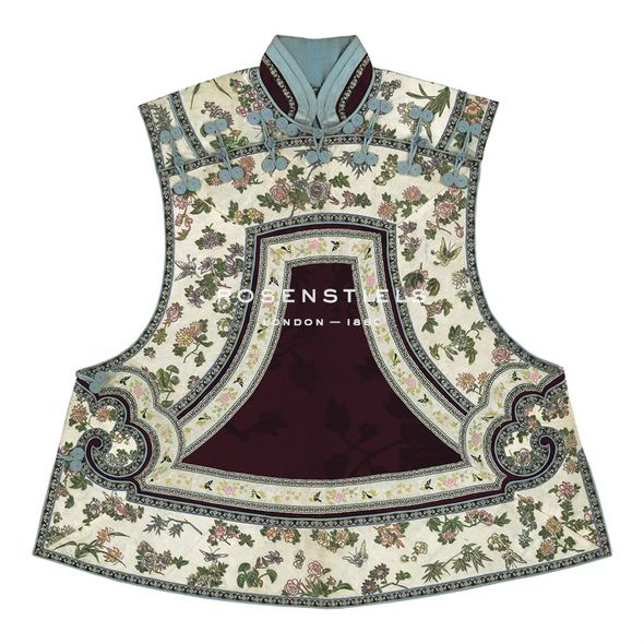 Oriental School Hand Numbered Limited Edition Print on Paper :"Embroidered Silk, Floral Tabbard, Front"