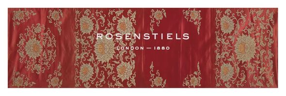 Oriental School Hand Numbered Limited Edition Print on Paper :"Embroidered Silk, Flowers on Red"
