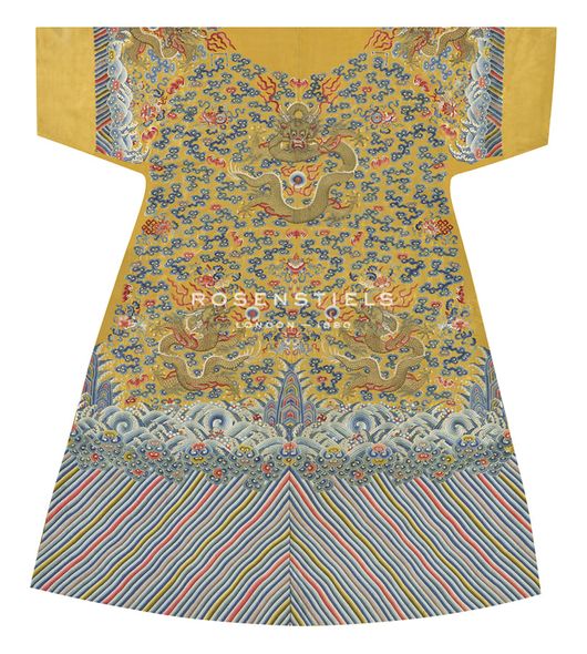 Oriental School Hand Numbered Limited Edition Print on Paper :"Embroidered Silk Robe, Dragons on Yellow, Back"
