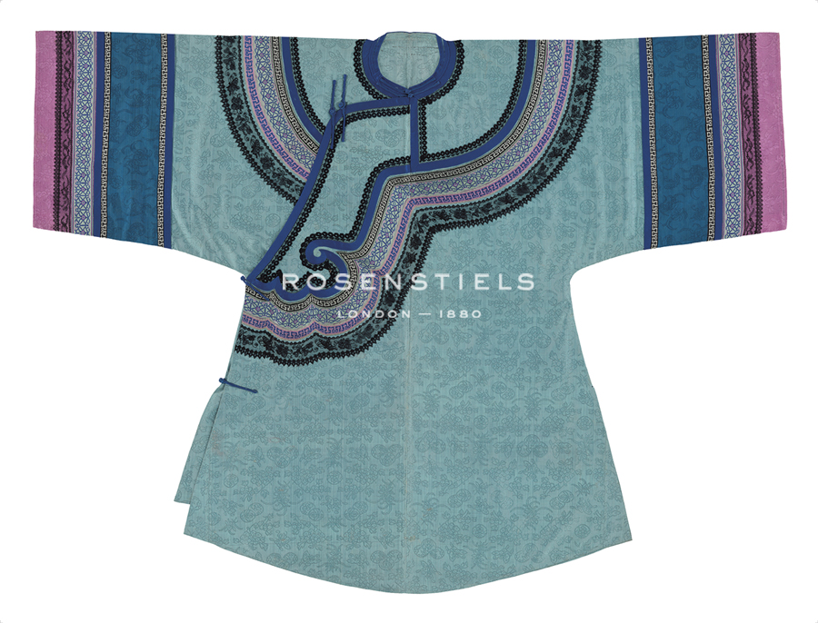 Oriental School Hand Numbered Limited Edition Print on Paper :"Embroidered Silk, Turquoise Robe"