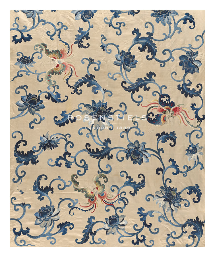 Oriental School Hand Numbered Limited Edition Print on Paper :"Embroidered Silk, with Butterflies"