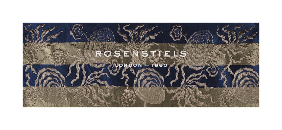 Oriental School Hand Numbered Limited Edition Print on Paper :"Embroidered Silk, with Roses on Blue and Gold"