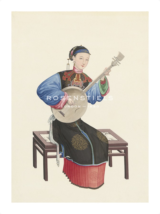 Oriental School Hand Numbered Limited Edition Print on Paper :"Musician VIII"