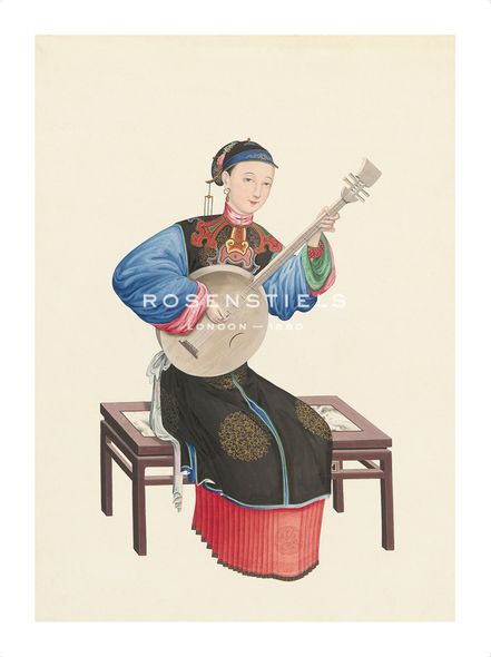 Oriental School Hand Numbered Limited Edition Print on Paper :"Musician VIII"