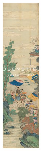 Oriental School Hand Numbered Limited Edition Print on Paper :"Silk Scroll I"