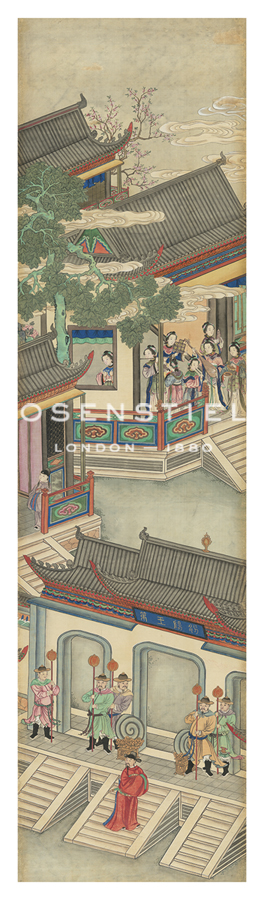 Oriental School Hand Numbered Limited Edition Print on Paper :"Silk Scroll III"