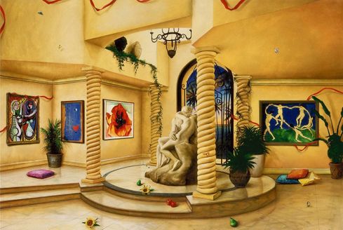 Orlando Quevedo Hand Signed and Numbered Limited Edition Canvas Giclee: "The Kiss" 