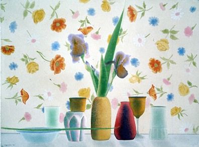 Osborne Handsigned and Numbered Limited Edition :Serigraph on Paper:"Still Life with Floating Flowers"
