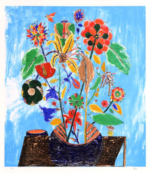 Ovadia Alkara Limited Edition Lithograph on Paper: "Bouquet"