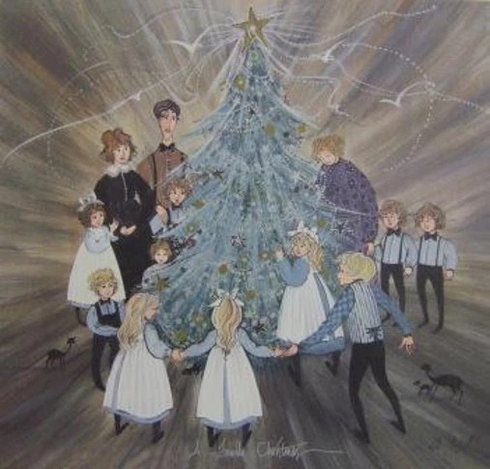 P Buckley Moss Limited Edition Offset Lithograph: "A FAMILY CHRISTMAS" P Buckley Moss Limited Edition Offset Lithograph: "A FAMILY CHRISTMAS"