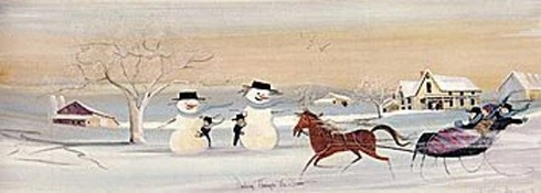 P Buckley Moss Limited Edition Offset Lithograph: "DASHING THROUGH THE SNOW" P Buckley Moss Limited Edition Offset Lithograph: "DASHING THROUGH THE SNOW"