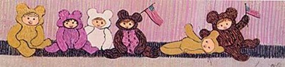 P Buckley Moss Limited Edition Offset Lithograph: "My Six Little Bears"