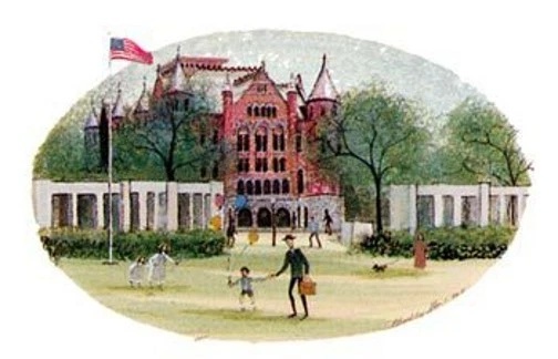 P Buckley Moss Limited Edition Offset Lithograph: "OLD RED COURTHOUSE"