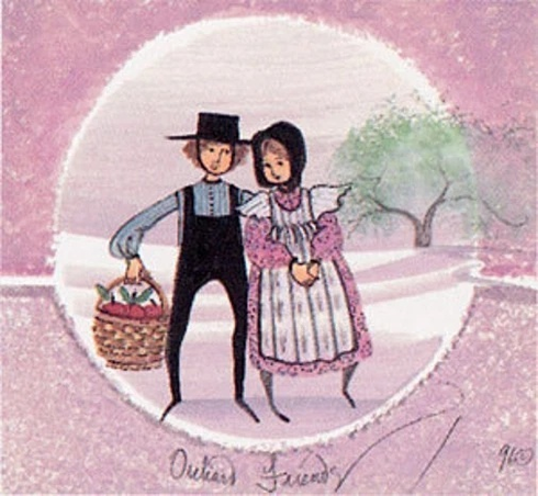 P Buckley Moss Limited Edition Offset Lithograph: "ORCHARD FRIENDS" P Buckley Moss Limited Edition Offset Lithograph: "ORCHARD FRIENDS"