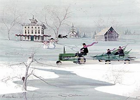 P Buckley Moss Limited Edition Offset Lithograph: "Snowy Christmas" P Buckley Moss Limited Edition Offset Lithograph: "Snowy Christmas"