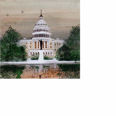 P Buckley Moss Limited Edition  Offset Lithograph: "The Capitol"