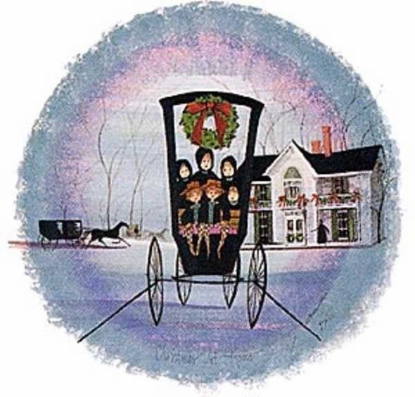 P Buckley Moss Limited Edition Print: "Christmas at Home"