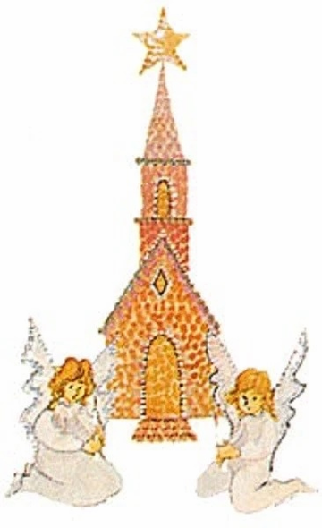 P Buckley Moss Limited Edition  Print: "Gingerbread Church"