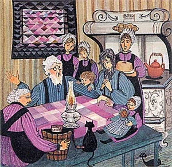 P Buckley Moss Limited Edition  Print: "Sunday at Grandmas"