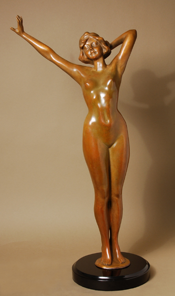 P. Philippe Handcrafted Solid Bronze Sculpture:"Standing Nude"