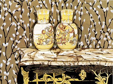 P.S. Gordon Limited Edition Serigraph on Paper: " Satsuma Vases "