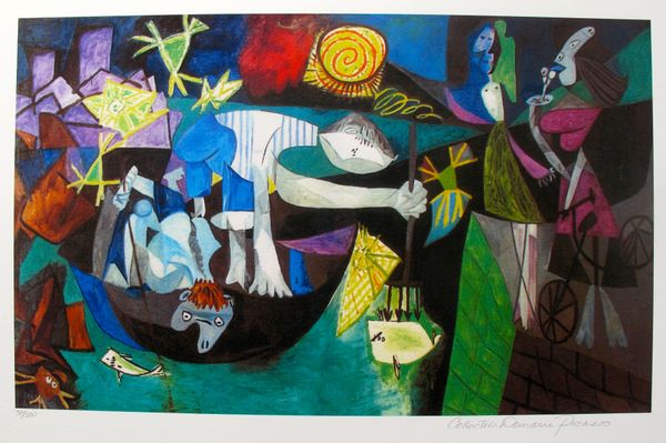 Pablo Picasso Estate Signed Giclee:"#151 Night Fishing At Antibes"