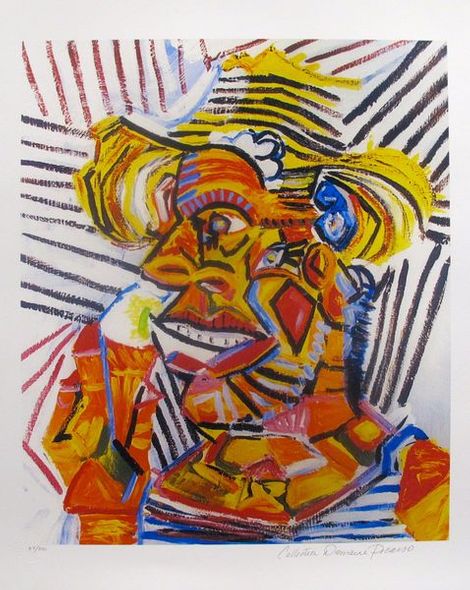 Pablo Picasso Estate Signed Giclee:"#16 Man With Straw Hat"