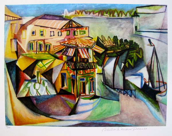 Pablo Picasso Estate Signed Giclee:"#18 Cafe At Royan"
